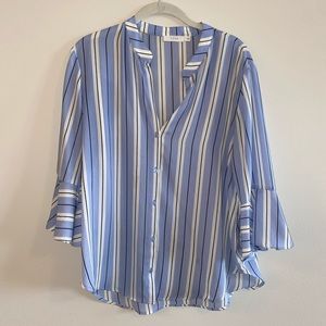 Blue and White Stripe Blouse